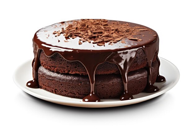 Chocolate Mud Cake on White background