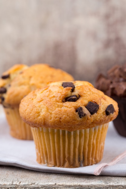 Muffin al cioccolato con cioccolato