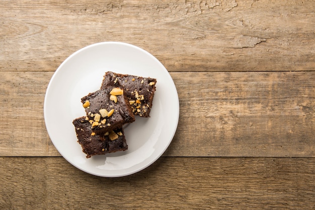 chocolate nut brownie cake decorated