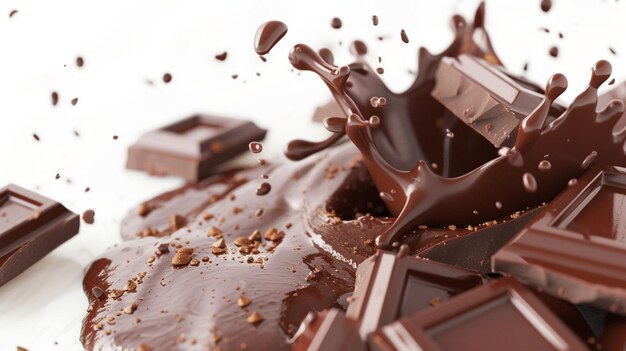 Фото Шоколад или какао изолированы на белом фоне