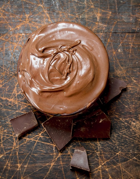 Chocolate paste in bowl