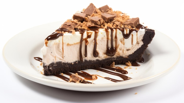 chocolate peanut butter pie with a chocolate