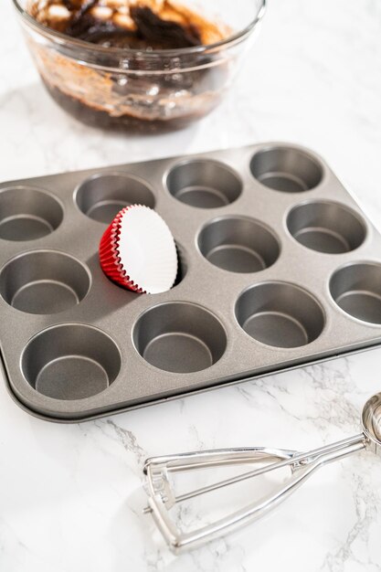 Photo chocolate peppermint cupcakes