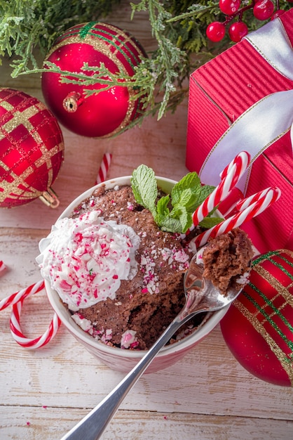 Chocolate peppermint mugcake