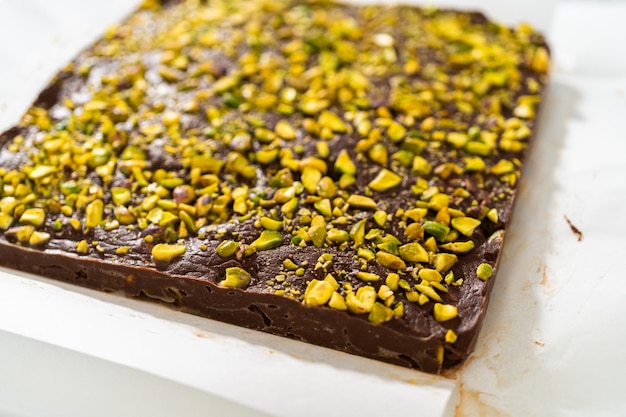 Chocolate pistachio fudge