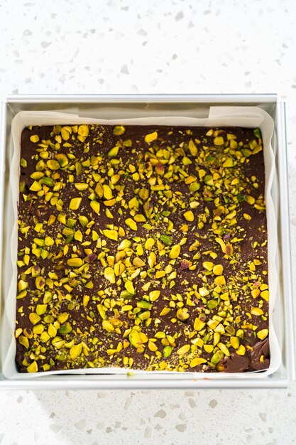 Chocolate pistachio fudge