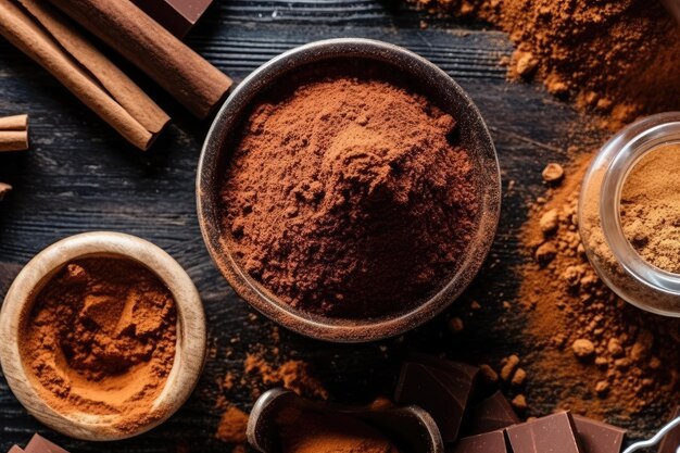 chocolate powder on the kitchen professional advertising food photography