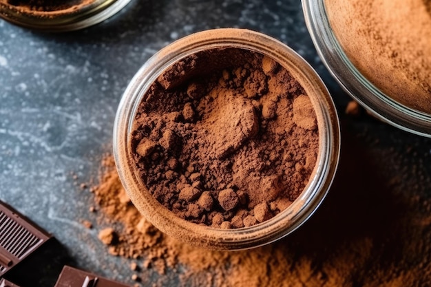 chocolate powder on the kitchen professional advertising food photography