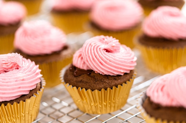 Chocolate raspberry cupcakes