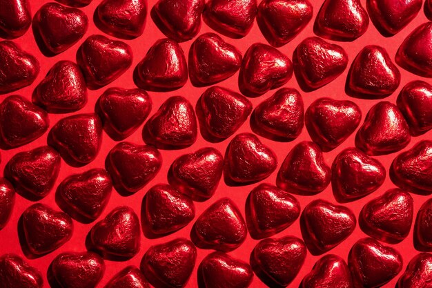 Chocolate Red Heart Sweets for Valentine's Day