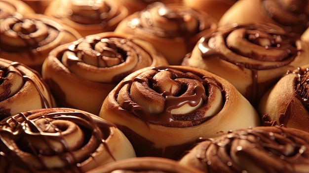 Chocolate rolls the tenderness of the dough and the sweetness of the filling High quality illustration
