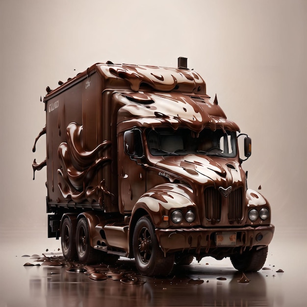 Chocolate sculpture of a truck