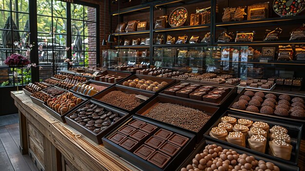 Photo chocolate shop checkout