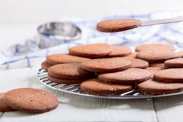 Chocolate shortbread cookies