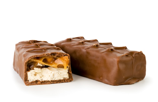 Chocolate Snickers and half isolated