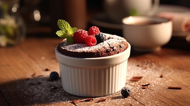 Chocolate souffle light air dessert for each taste High quality illustration