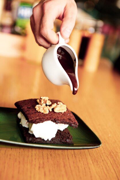 Chocolate Souffle with ice cream