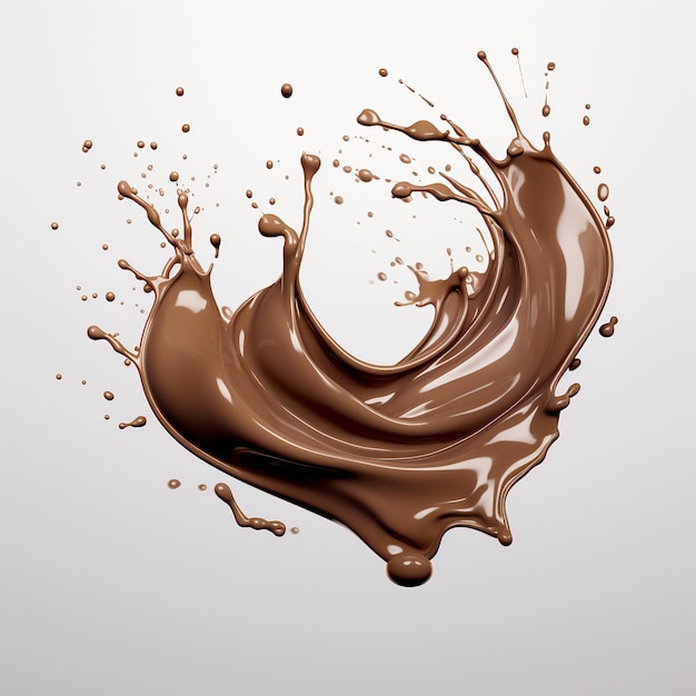 Foto immagine di rendering 3d di chocolate splash