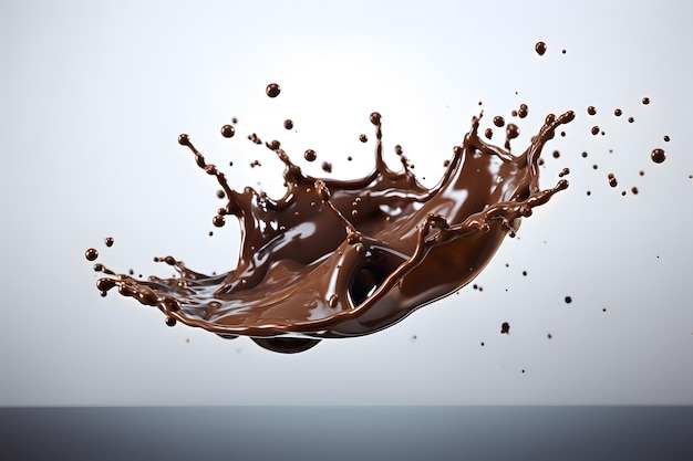 a chocolate splash in the air