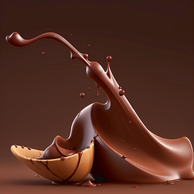 Chocolate splash background generated Ai