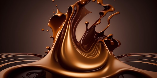 Chocolate splash Created with generative Ai technology