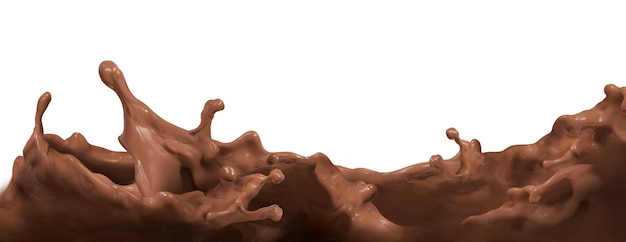 초콜릿 스플래시 그림 흰색 배경에 고립