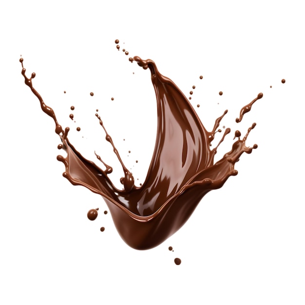 Chocolate splash isolated on a white background