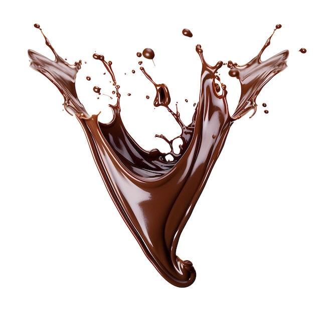 Photo chocolate splash isolated on white background