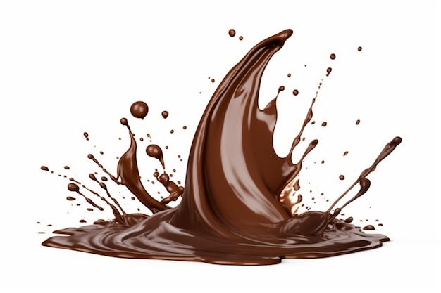 Chocolate splash isolated on white background