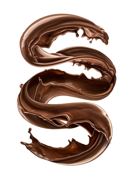 Chocolate splash isolated on white background