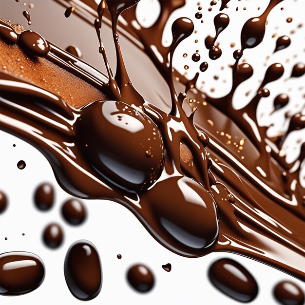 a chocolate splash isolated on white background