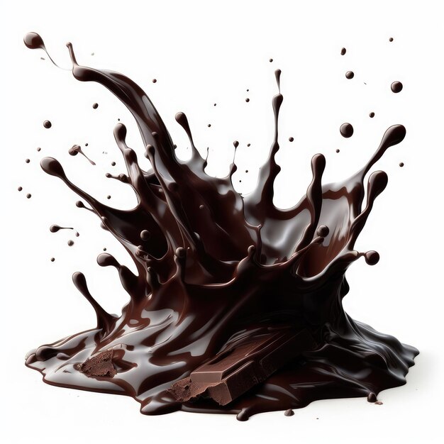 Photo chocolate splash isolated on white