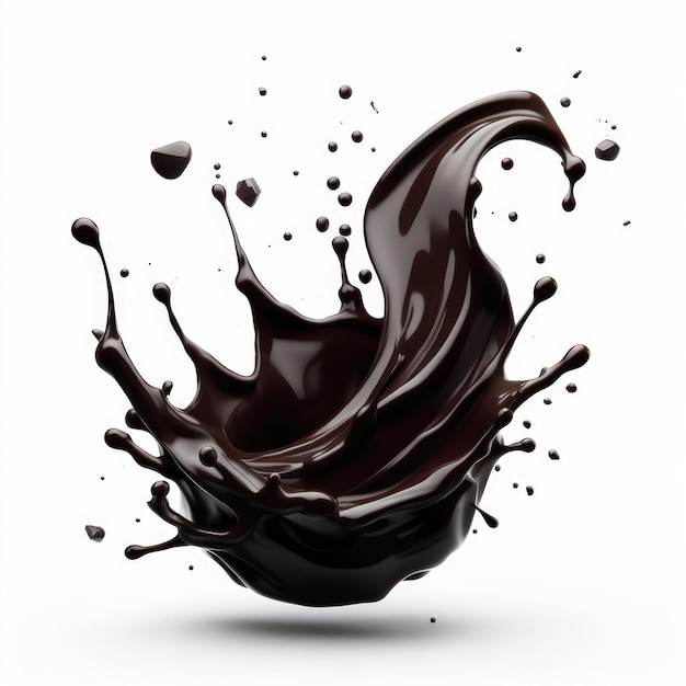 Photo chocolate splash isolated on white