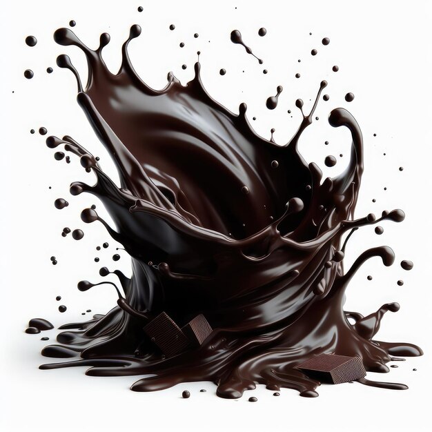 chocolate splash isolated on white