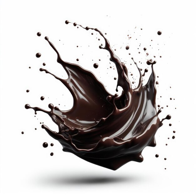 chocolate splash isolated on white