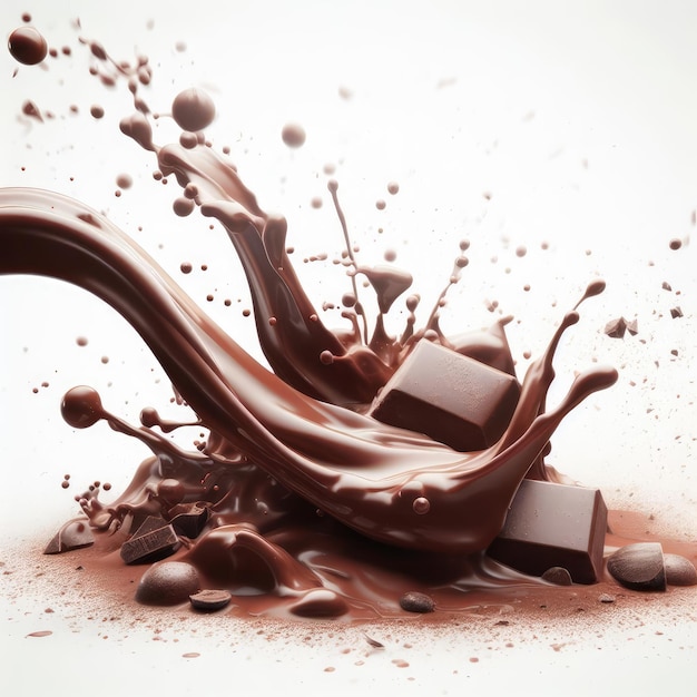 Foto spruzzata di cioccolato isolata