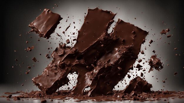 Chocolate splash on white background Generated with AI