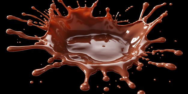 Chocolate splash on a white background