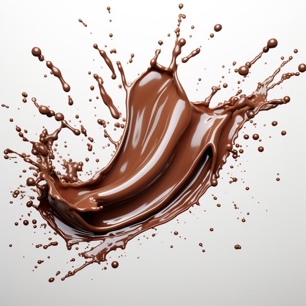 Photo chocolate splash on a white background