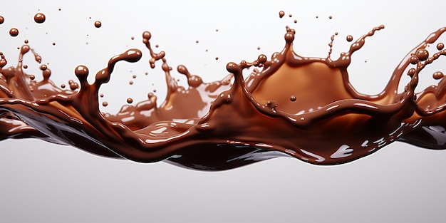 Chocolate splash on a white background