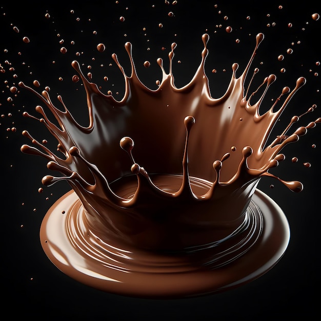 Chocolate Splash with Droplets