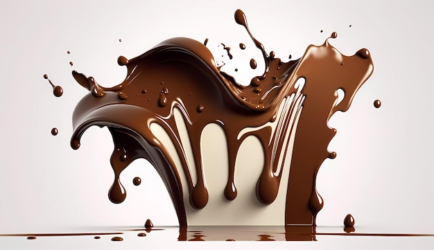 A chocolate splash with the word chocolate on it