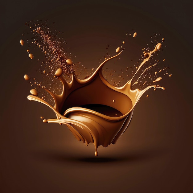 Chocolate splashes Generative AI illustration