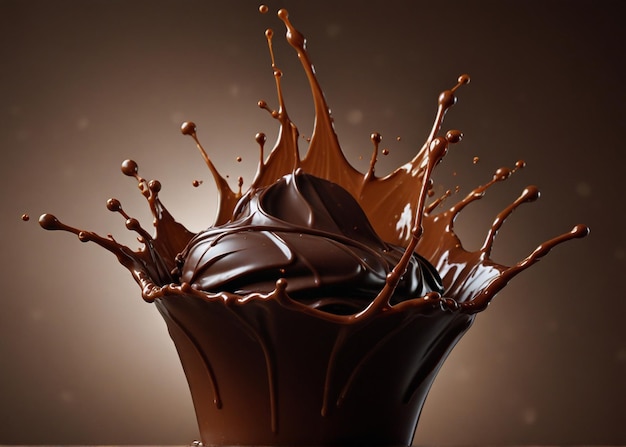 Chocolate Splashing World Chocolate Day images banner design Generative ai