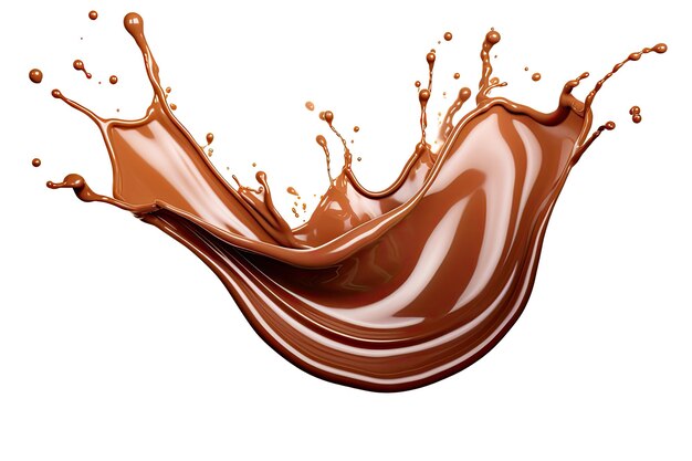 Chocolate splatter on white background with clipping path