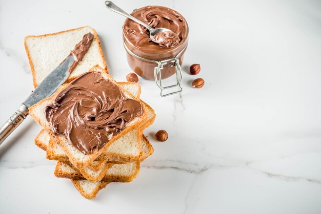 Chocolate spread sandwiches