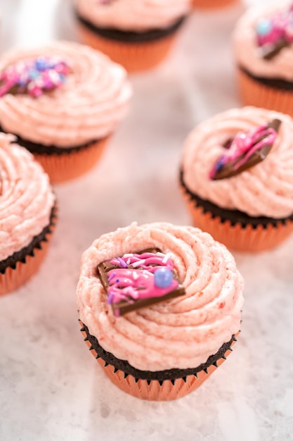 Chocolate strawberry cupcakes