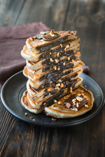 Chocolate stuffed pancakes