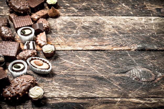 Caramelle dolci al cioccolato.