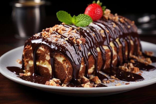 Chocolate Swiss Roll Cake